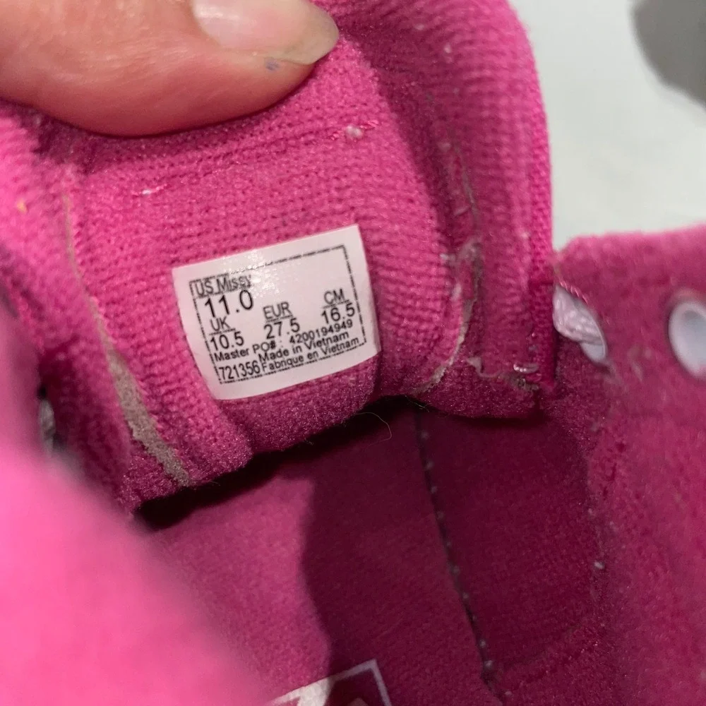 Vans‎ Sk8-Hi Zip Pink High Top Sneakers Kids Size 11 Missy Canvas Skate Shoes